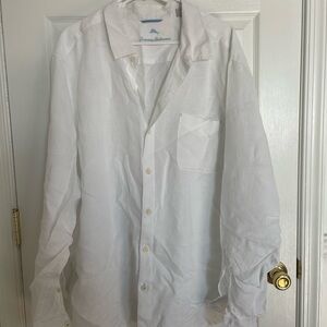 Tommy Bahama White Linen Button-Down Shirt